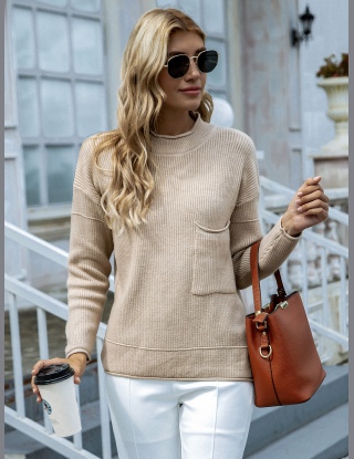 Swetry Kieszeń Równy Elegancki