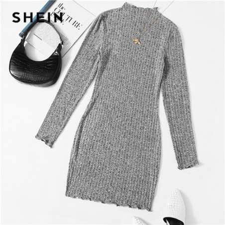 SHEIN Grey mock-neck sałata...