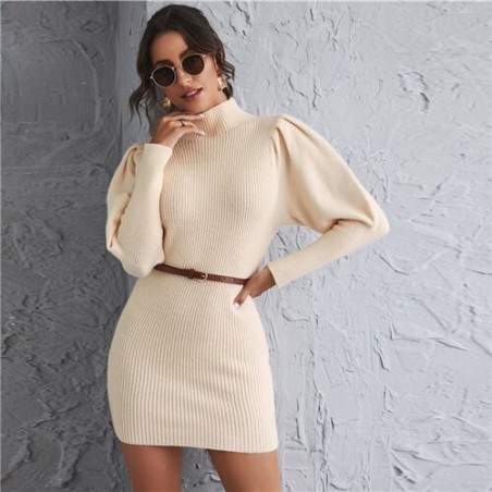 SHEIN Beige Gigot Sleeve...