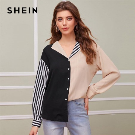 SHEIN Multicolor Collared...