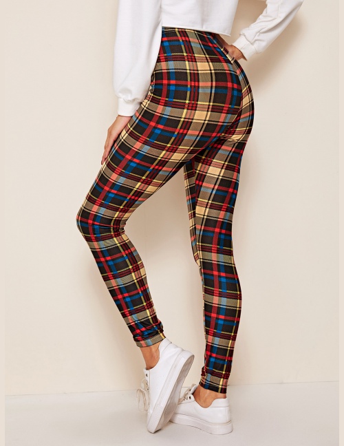 Leginsy Tartan Wielokolorowe Codzienny