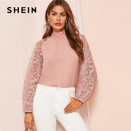 SHEIN Pink Tie kontrastowa...