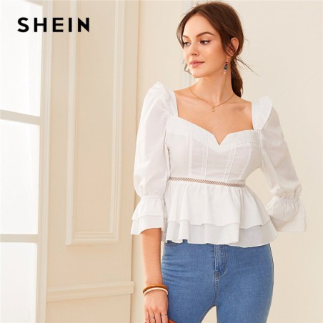 SHEIN Sweetheart Neck...