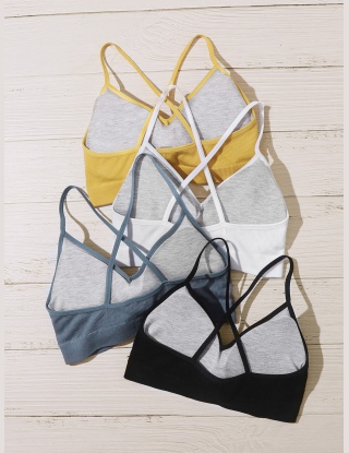 4pack Rib Crisscross Back Bra Set