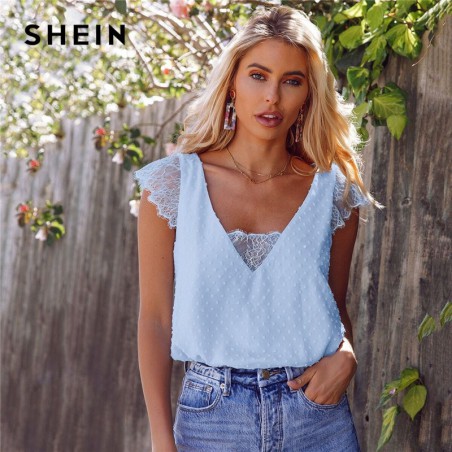 SHEIN Baby Blue Clip Dot...