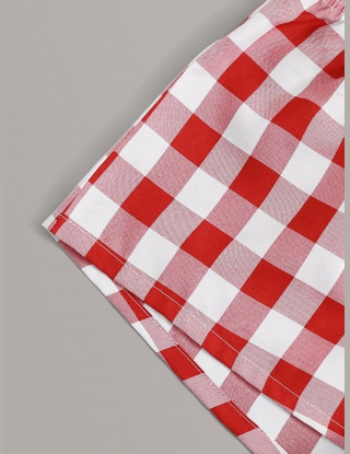 Komplety Piżamowe Przód z Krawatem Bawełniany Gingham (materiał) Wielokolorowe Śliczny