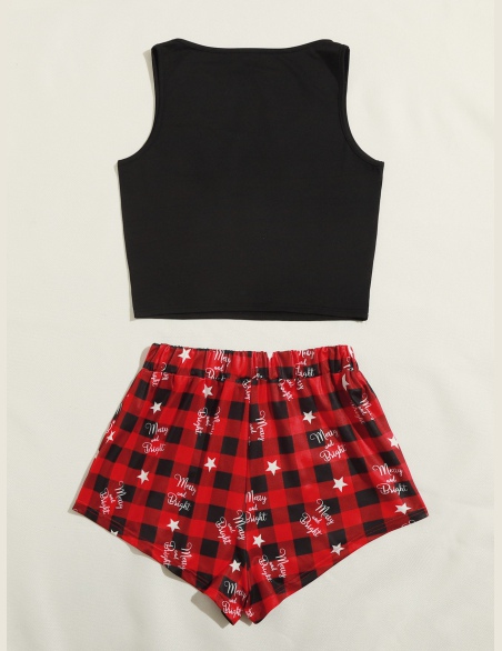 Komplety Piżamowe Bawełniany Gingham (materiał) Codzienny