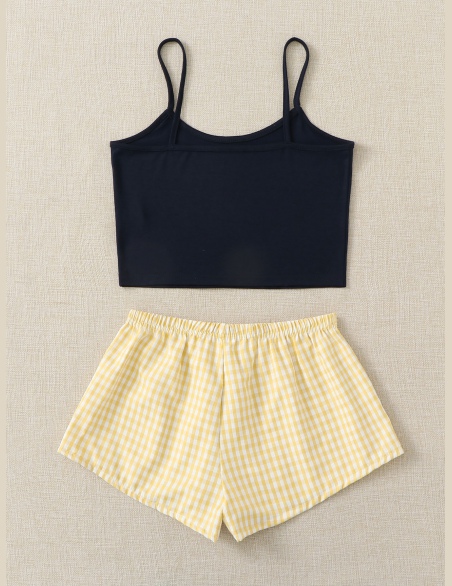Komplety Piżamowe Węzeł Bawełniany Gingham (materiał) Wielokolorowe Śliczny