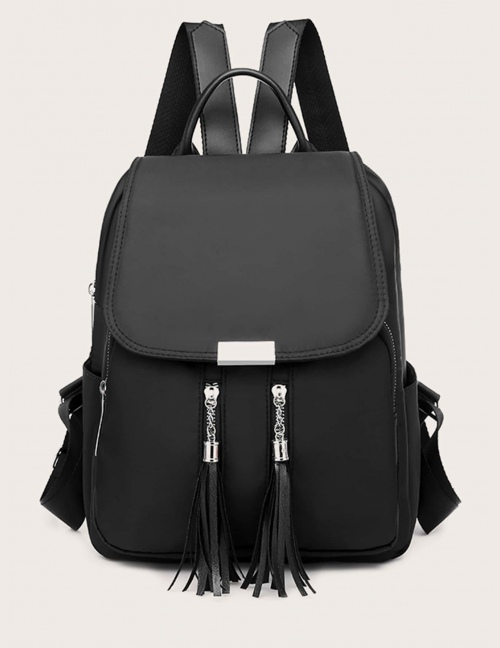 Tassel Decor Flap Backpack