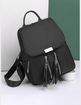 Tassel Decor Flap Backpack