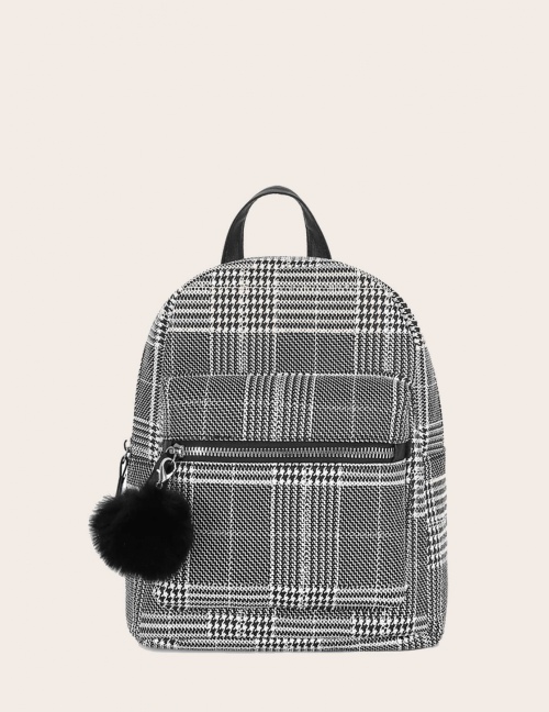 Plecak Houndstooth Pom Pom