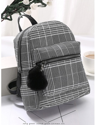 Plecak Houndstooth Pom Pom