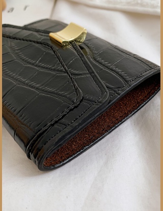 Croc Embossed Tri-fold Torebka