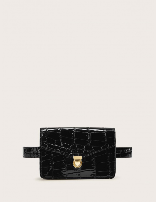 Croc Embossed Push Lock Fanny Pack