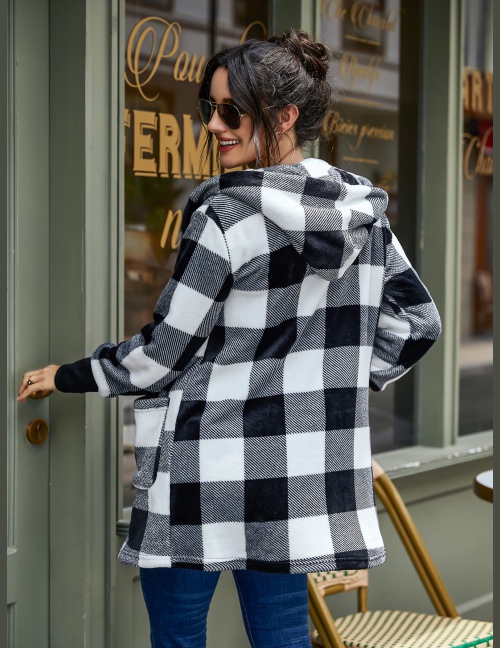 Odzież Wierzchnia Kieszeń Bawełniany Gingham (materiał) Codzienny