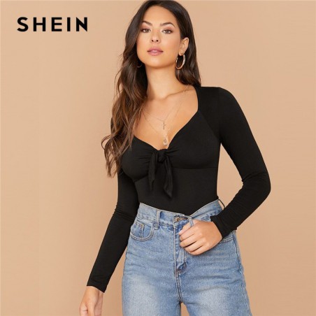 SHEIN stałe Sweetheart Neck...