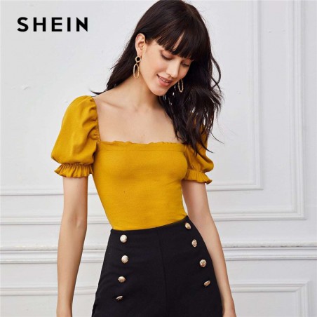 SHEIN Frill Trim bufiaste...