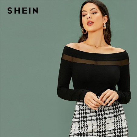 SHEIN czarny Off Shoulder...