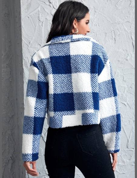 Kurtki Suwak Bawełniany Gingham (materiał) Codzienny