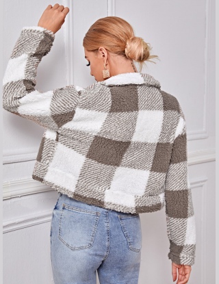 Kurtki Suwak Bawełniany Gingham (materiał) Codzienny