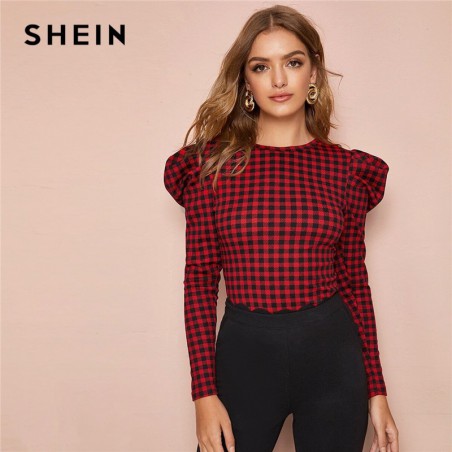 SHEIN Gingham Print...