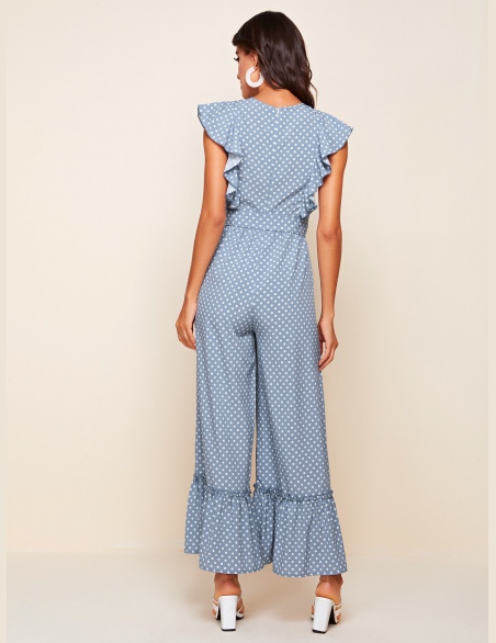 Kombinezony Suwak Kropki Baby Blue Boho