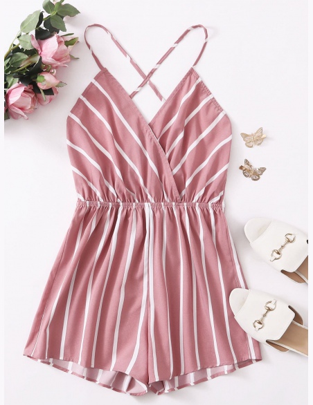 Kombinezony W Kartkę W Paski Dusty Pink Boho