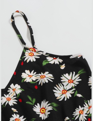 Kombinezony Kwiatowy Czerwony Boho