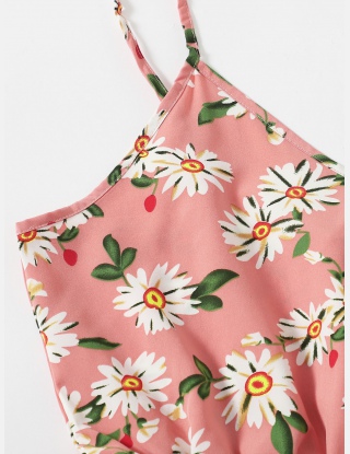 Kombinezony Kwiatowy Czerwony Boho