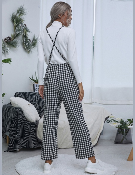 Kombinezony W Kartkę Bawełniany Gingham (materiał) Wyszykowany