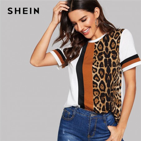 SHEIN color block wytnij i...