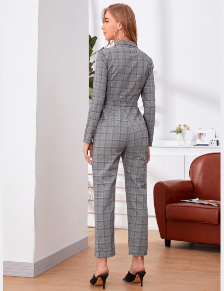 Kombinezony Z Pasem Równy Elegancki