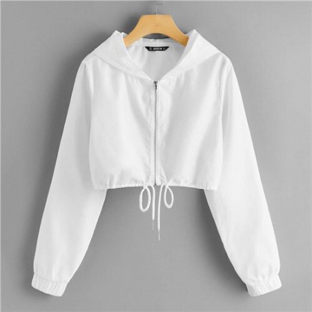 SHEIN Zip Up sznurkiem Hem...