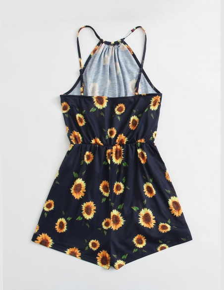 Kombinezony Kwiatowy Granatowy Boho