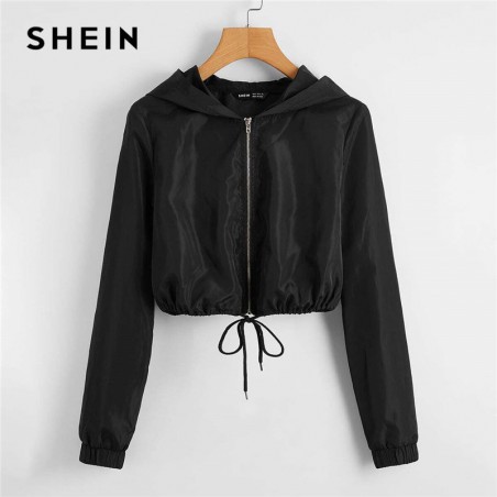 SHEIN Zip Up sznurkiem Hem...