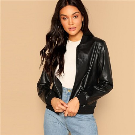 SHEIN czarna rozpinana Faux...