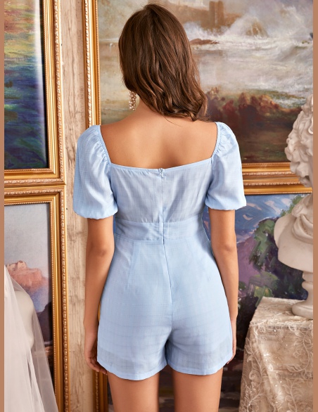Kombinezony Wyciąć Równy Baby Blue Elegancki