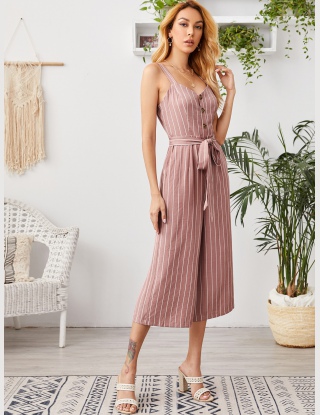 Kombinezony Kieszeń W Paski Niebieski Boho