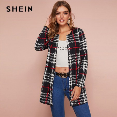 SHEIN czarno-biały nadruk w...