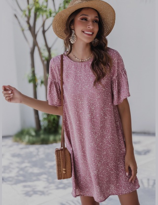 Sukienki Guziki Cały Nadruk Brązowy mocha Boho
