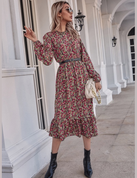 Sukienki Falbanka Ditsy Kwiatowy Boho