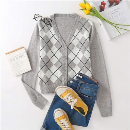 SHEIN granatowy Argyle...