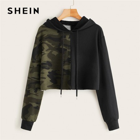 SHEIN Two Tone Camo Panel...