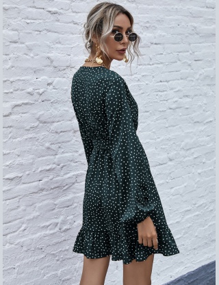 Sukienki Z Pasem Kropki Elegancki