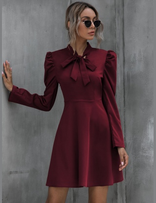 Sukienki Przód z Krawatem Równy Elegancki