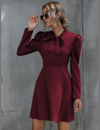 Sukienki Przód z Krawatem Równy Elegancki