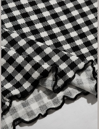 Sukienki Przycinanie Sałaty Bawełniany Gingham (materiał) Elegancki