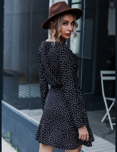 Sukienki Węzeł Kropki Elegancki