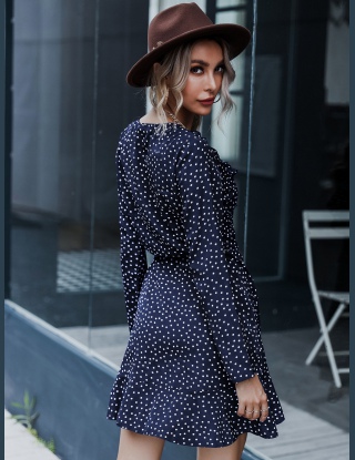 Sukienki Węzeł Kropki Elegancki