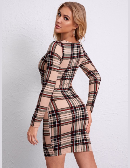 Sukienki Chusta Szkocka Elegancki